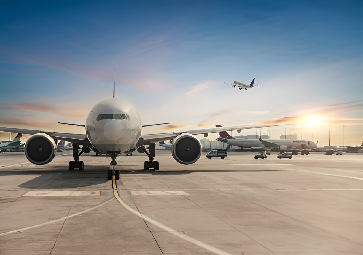 Airplane at Airport Illustration
